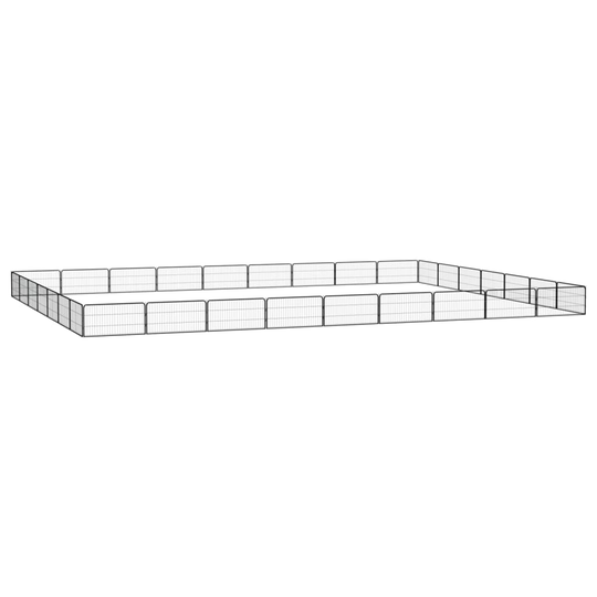 vidaXL Hundbur 32 paneler svart 100x50 cm pulverlackerat stål