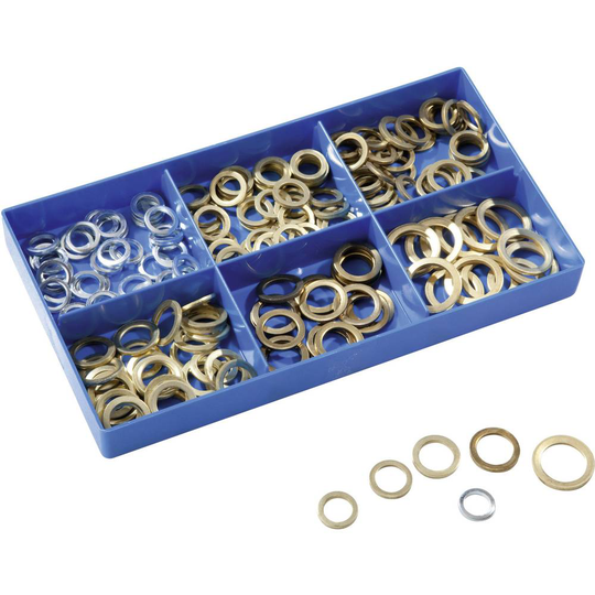 17009 186-delar. Fitschenringar (slitringar) sortiment Innehåll 186 delar 2f. I leveransen ingår 40 st 13x9x2 mm · 40 st 15 x 10 x 2 mm · 40 st 16 x 11 x 2 mm