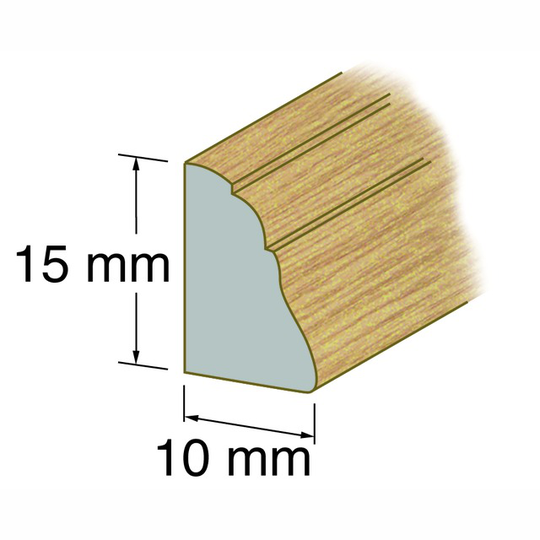 SMYGLIST 10X15MM 200CM EK I PLAST | Beijerbygg Byggmaterial