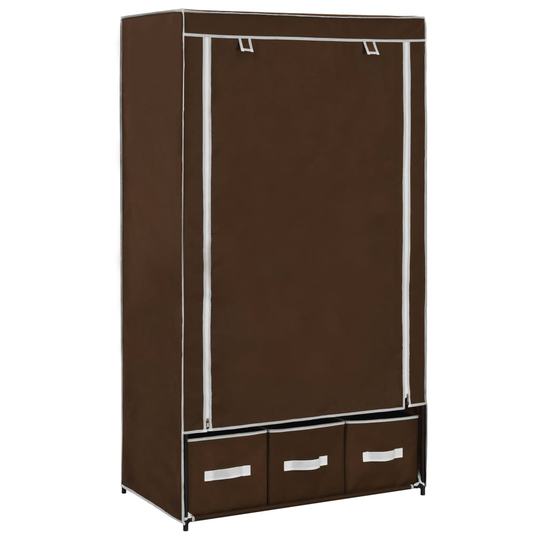 vidaXL Garderob brun 87x49x159 cm tyg