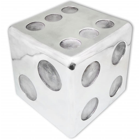 vidaXL Pall/sidobord tärningsformad aluminium silver