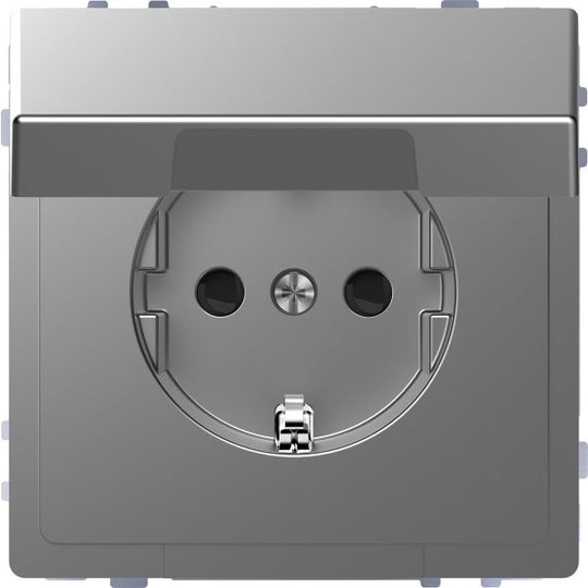 Schneider Electric MTN2310-6036 Vägguttag 1-vägs, jordat, lock Silver