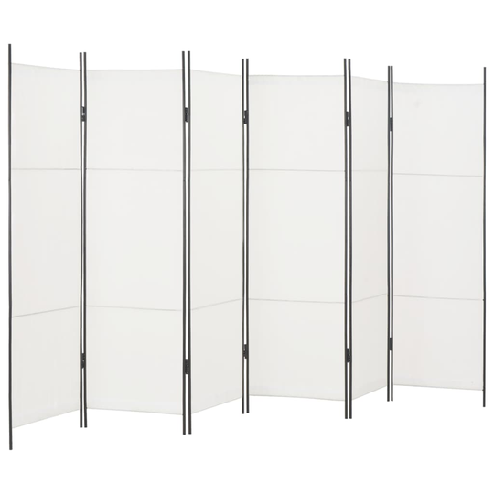 vidaXL Rumsavdelare 6 paneler vit 300x180 cm