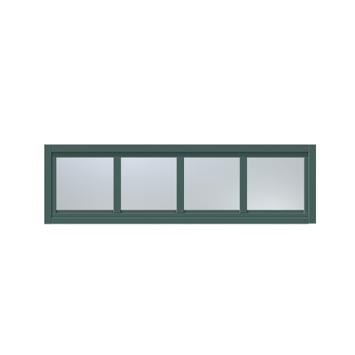 Överljus med spröjs Näs 14x3, Skogsgrön, Frostat glas