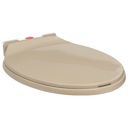 vidaXL Toalettsits mjuk stängning snabbfäste beige oval