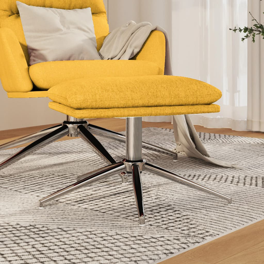 vidaXL Fotpall senapsgul 60x60x39 cm tyg