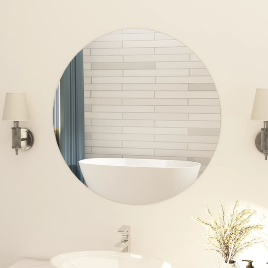 vidaXL Spegel utan ram rund 80 cm glas