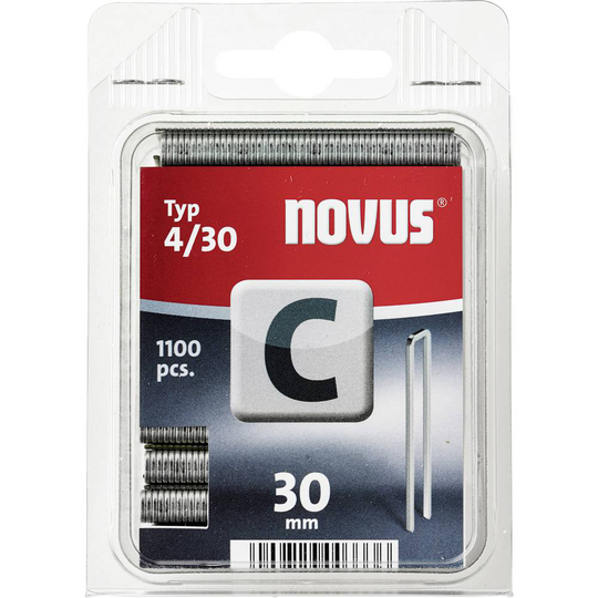 Smala klammer typ 4 1100 st Novus 105106500 N/A Mått (L x B) 30 mm x 6 mm