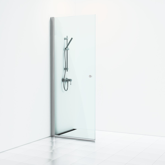 Svedbergs Skärmvägg SKoga Rak 225 cm Hög - Klarglas Alu blank 77X3X225