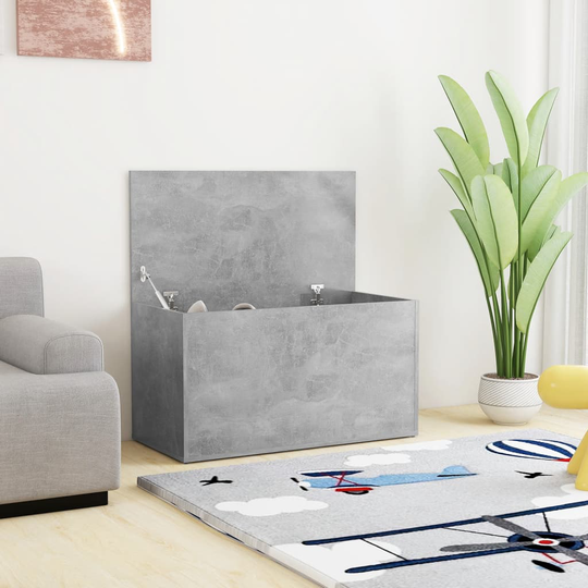 vidaXL Förvaringskista betonggrå 84x42x46 cm konstruerat trä