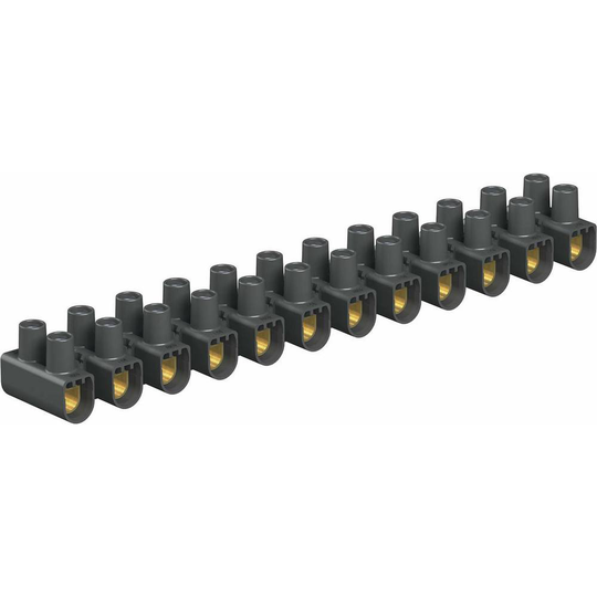 Seriekopplingsplint Flexibel: 16-16 mm² Styvhet: 16-16 mm² Antal poler: 12 OBO Bettermann 2056569 10 st Svart