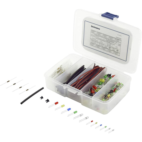 Barthelme LED sortiment Röd, Blå, Grön, Gul, Kallvit Rund 3 mm, 5 mm 100 mcd, 600 mcd, 800 mcd, 1500 mcd, 2000 mcd, 8000 mcd, 14000 mcd 30 °, 35 ° 20 mA, 30 mA