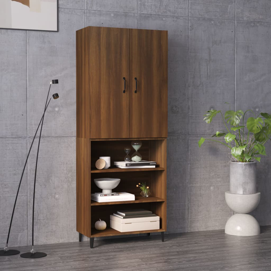 vidaXL Högskåp brun ek 69,5x32,5x180 cm konstruerat trä