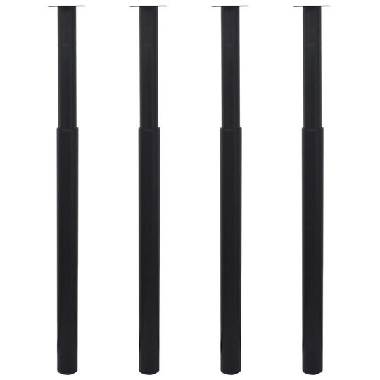 vidaXL Justerbara bordsben 4 st 710 mm-1100 mm svart