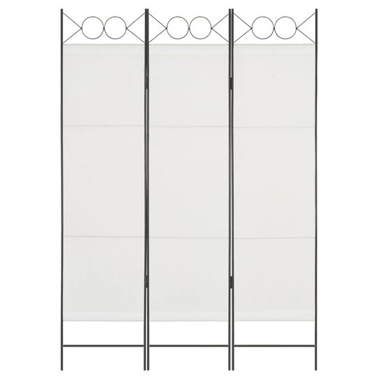 vidaXL Rumsavdelare 3 paneler vit 120x180 cm