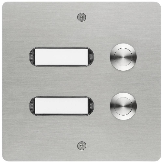 Grothe 55402 Klockknapp med namnskylt, Belyst Rostfritt stål V2A