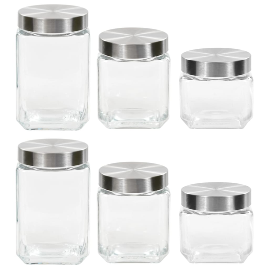 vidaXL Förvaringsburkar i glas med korklock 6 st 800/1200/1700 ml