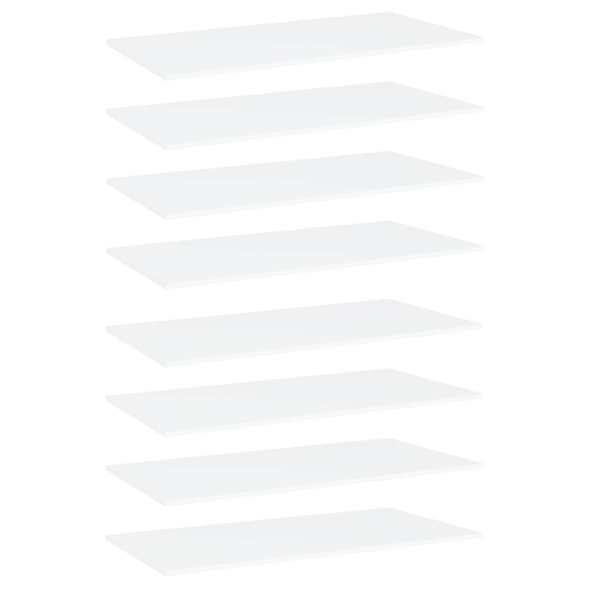 vidaXL Hyllplan 8 st vit 80x20x1,5 cm spånskiva