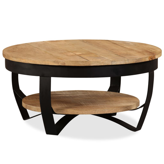 vidaXL Soffbord massivt grovt mangoträ 65x32 cm