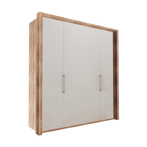 Garderob Atlanta - Ljus rustik ek 200 cm, 216 cm, Med ram