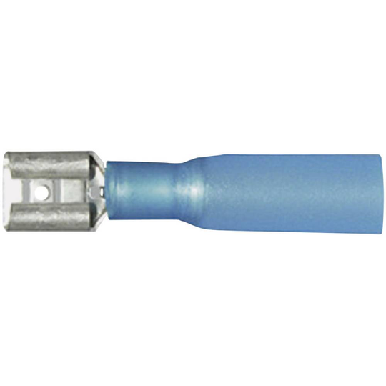 Vogt Verbindungstechnik 3906h Flatstifthylsa med krympslang Anslutningsbredd: 6.3 mm Anslutningstjocklek: 0.8 mm 180 ° Delisolerad Blå 1 st