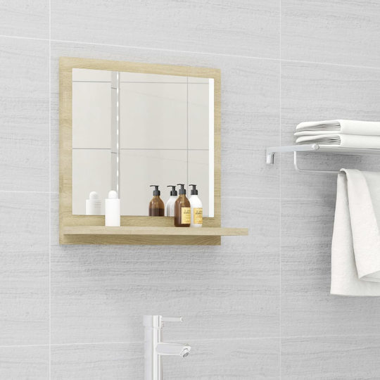 vidaXL Badrumsspegel sonoma-ek 40x10,5x37 cm spånskiva