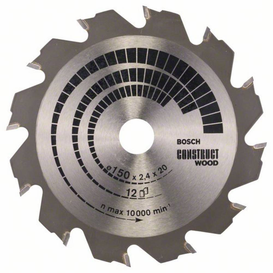 Bosch Accessories Construct Wood 2608641199 Hårdmetall cirkelsågklinga 150 x 20 x 2.4 mm Antal tänder (per tum): 12 1 st