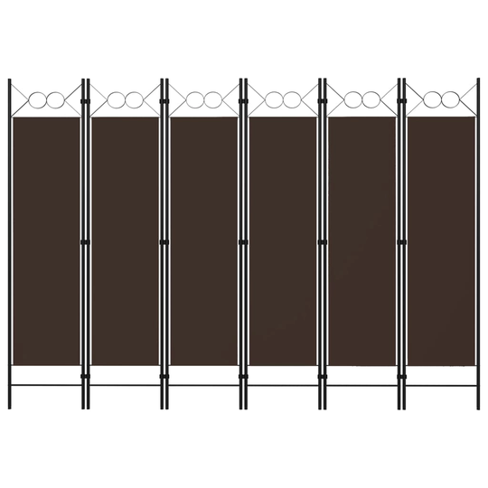 vidaXL Rumsavdelare 6 paneler brun 240x180 cm