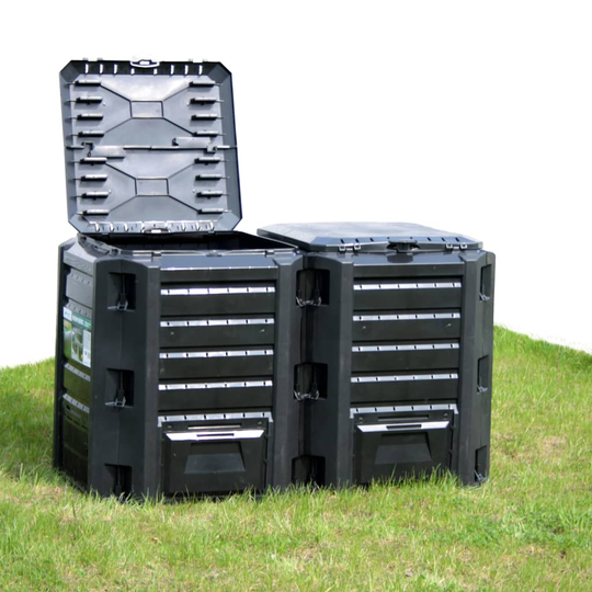 vidaXL Kompostlåda svart 1200 L