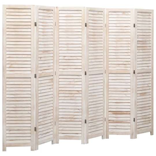 vidaXL Rumsavdelare 6 paneler vit 210x165 cm trä