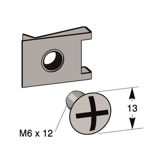 MP bolagen 866E Mutter M6 x 12 mm, med snabbmutter