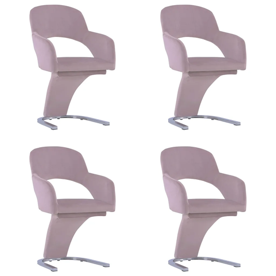 vidaXL Matstolar 4 st rosa sammet