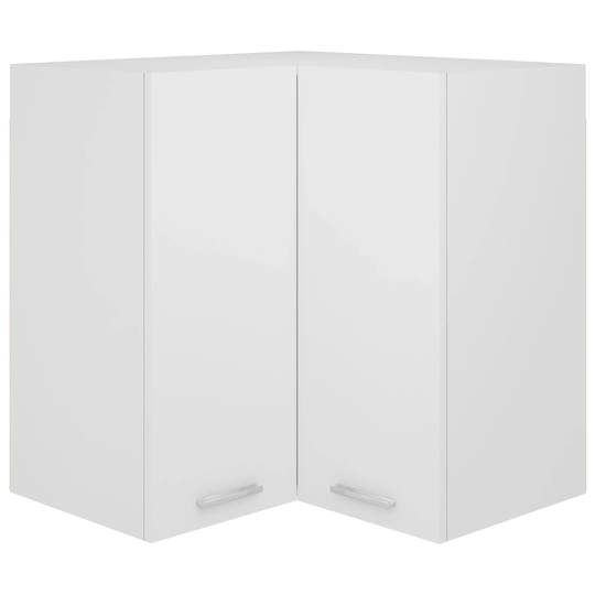 vidaXL Väggskåp hörn vit 57x57x60 cm konstruerat trä