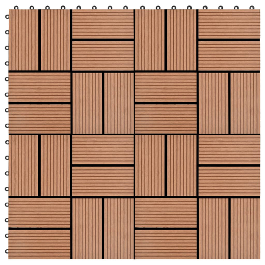 vidaXL Trall 11 st WPC 30x30 cm 1 kvm brun