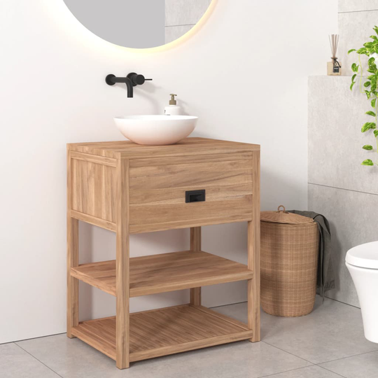 vidaXL Badrumsskåp 60x45x75 cm massiv teak