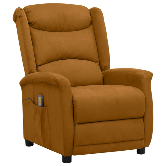 vidaXL Massagefåtölj brun mikrofibertyg