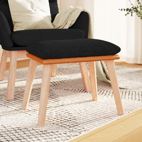 vidaXL Fotpall svart 45x29,5x39 cm tyg och konstläder