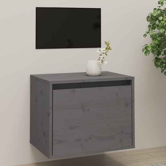 vidaXL Väggskåp 45x30x35 cm massiv furu grå