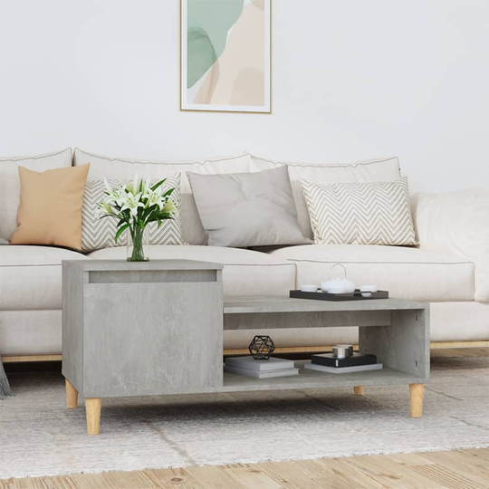 vidaXL Soffbord betonggrå 100x50x45 cm konstruerat trä