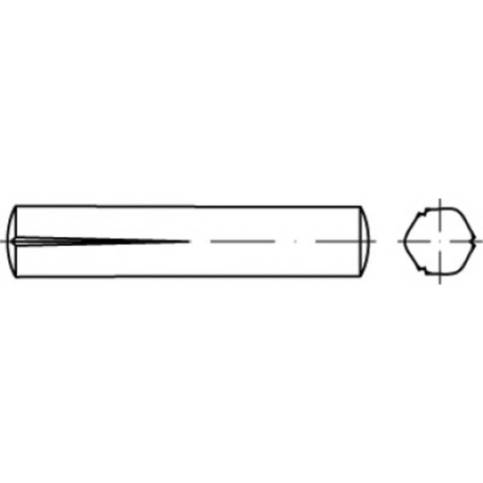 TOOLCRAFT TO-5438679 Räfflat stift 4 mm Stål 100 st