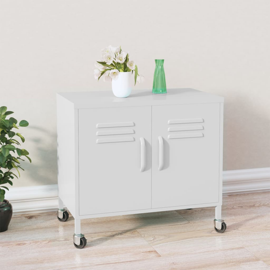 vidaXL Förvaringsskåp vit 60x35x56 cm stål