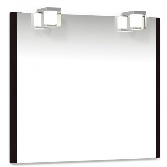 Macro Herat Spegel 800 - 80 cm Svart Spegel Kube 2 X LED