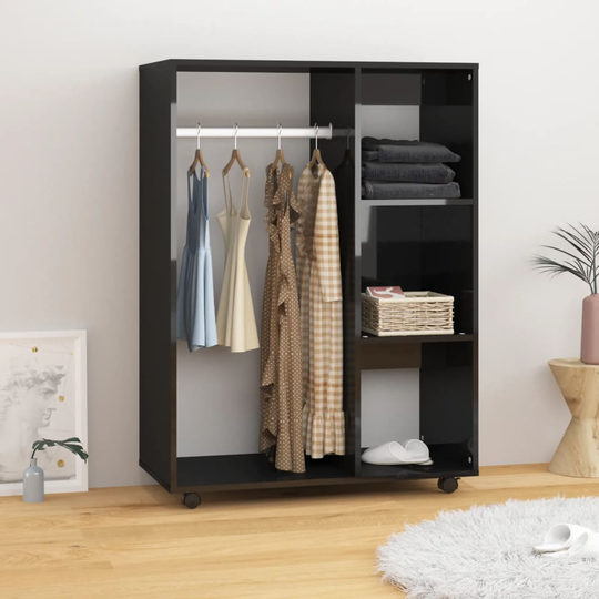 vidaXL Garderob högglans svart 80x40x110 cm konstruerat trä