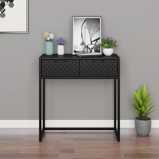 vidaXL Konsolbord svart 72x35x75 cm stål