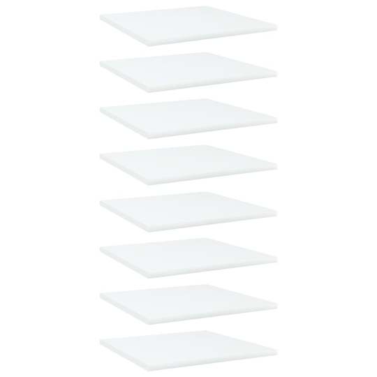 vidaXL Hyllplan 8 st vit 40x40x1,5 cm spånskiva