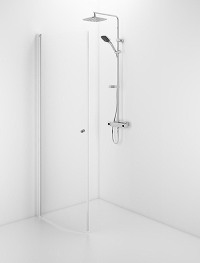 Ifö Duschdörr Space Med Bockad Dörr Klar Glas SBVK 900 Med Knopp 185 cm