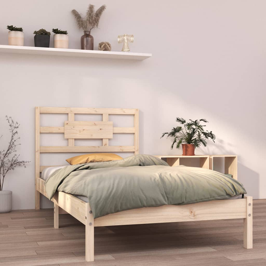 vidaXL Sängram massivt trä 100x200 cm