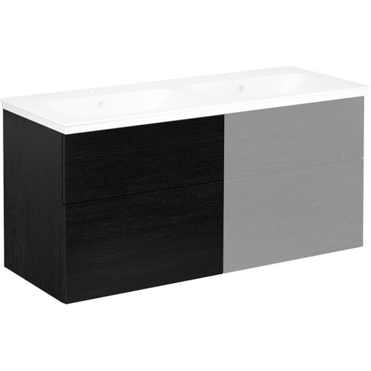 Gustavsberg Artic Tvättställ 605 x 465 mm, svart ek Vänster