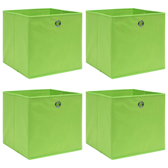 vidaXL Förvaringslådor 4 st grön 32x32x32 cm tyg