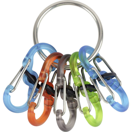 NITE Ize Locker S-Biner Nyckelring med karbinhake Silver, Turkos, Orange, Grön, Svart 1 st